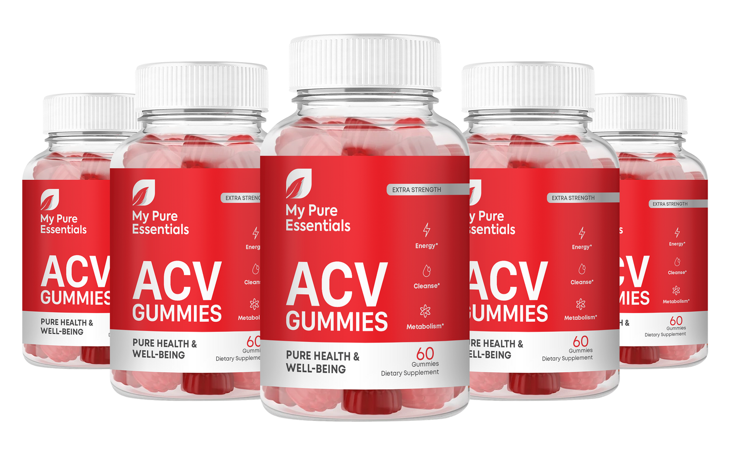 5 Bottles ACV Gummies - Smart-Ship Subscription - $115 / 5 months ($295 value)